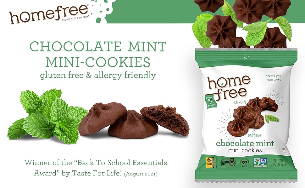 homefree home free treats you can trust gluten free gluten-free mini cookies cookie chocolate chip