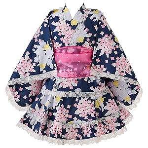 浴衣ドレス 水色 ピンク フリル 女児 Amazon | [ALICE MAGIC] 浴衣 子供 女の子 セパレート ゆかた