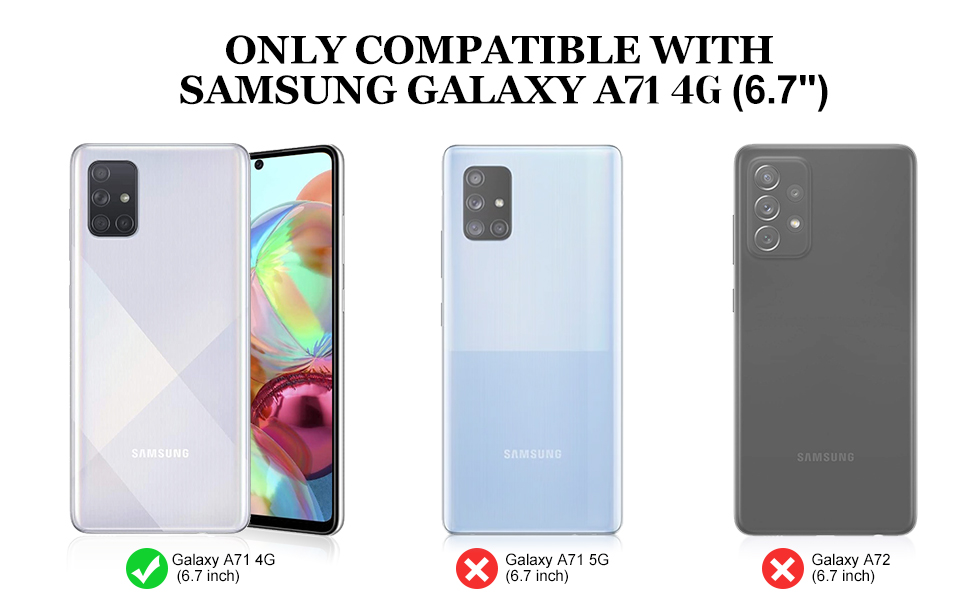 AOUIA for A71 4G Phone Case With 2 Tempered Glass Screen Protector