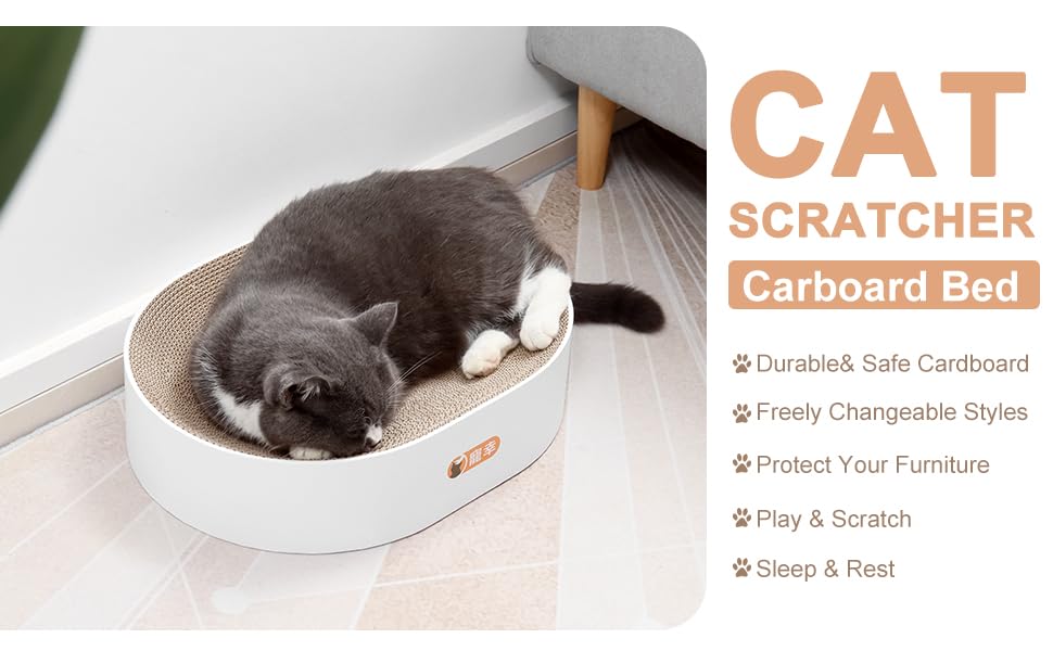 Cat Scratcher Cardboard Bed, Protect Furniture Cat Scratch