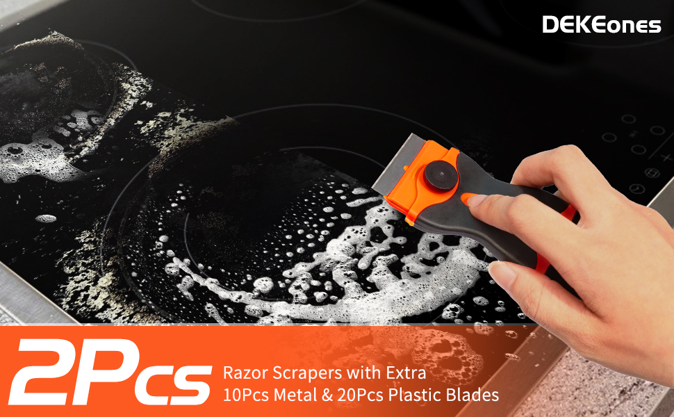 Razor Blade Scraper, 2 Pack Double Edged Razorblade Scraping Tool with