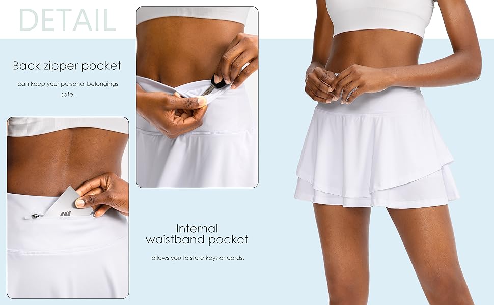 white tennis skort