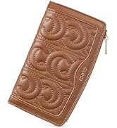 CLUCI Wallet Women Leather Bifold Wallet Credit Card Holder with Zipper Pocket