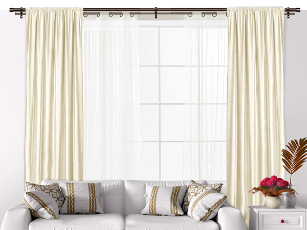 Amazon.com: TONIAL1 Inch Double Curtain Rods 140 to 195