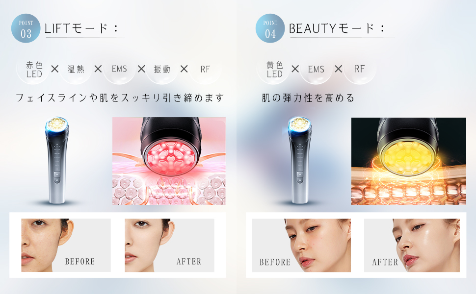 Humew 多機能美顔器 新品 RF EMS搭載 グレー/ゴールド Humew 多