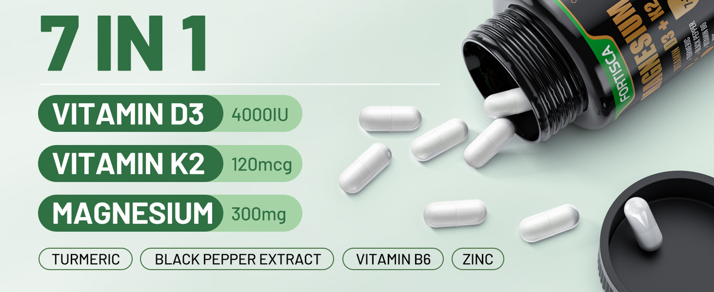 七合一镁与维生素 D3+K2