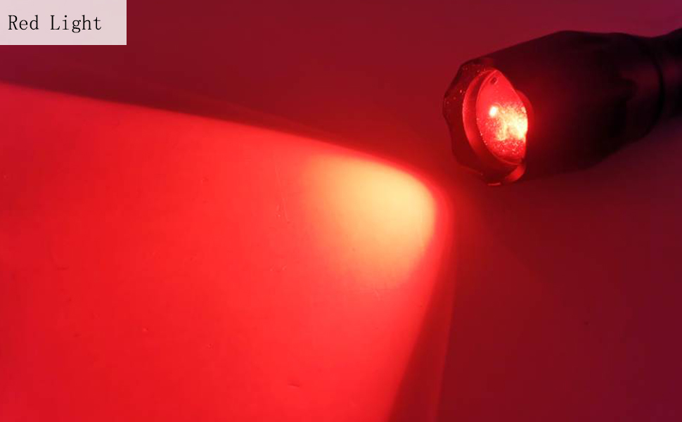 XYSRZ Military Red Light Flashlight Single Mode Zoomable Red Torch Light Red Flashlight for