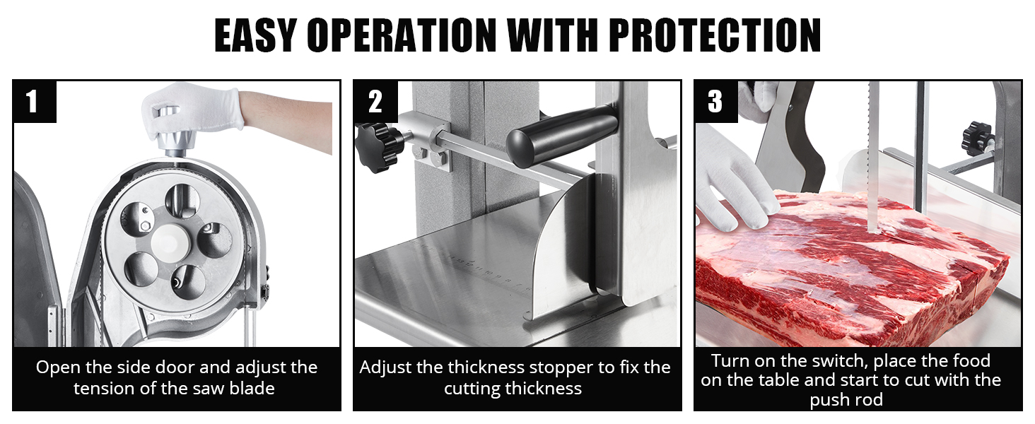 stainless steel countertop bone saw