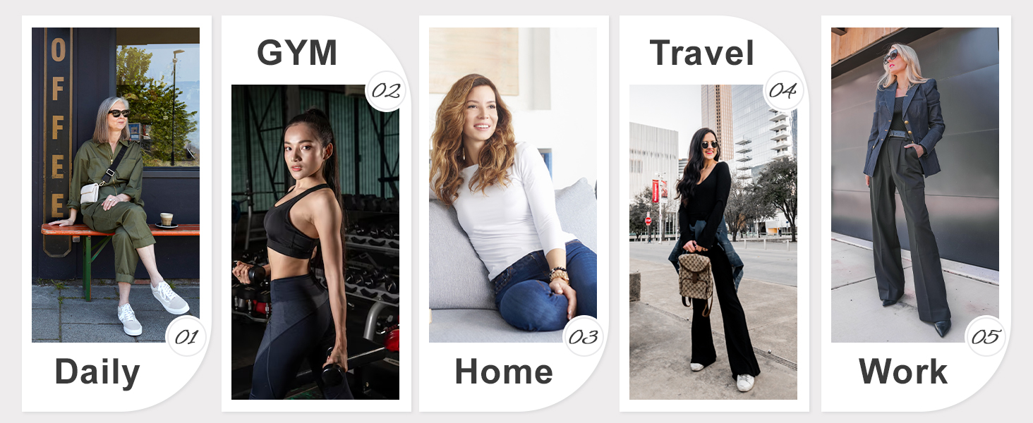 Wide Leg Pants Woman High Waist Yoga Pants with Pockets Loose Stretch Dress Work Pants