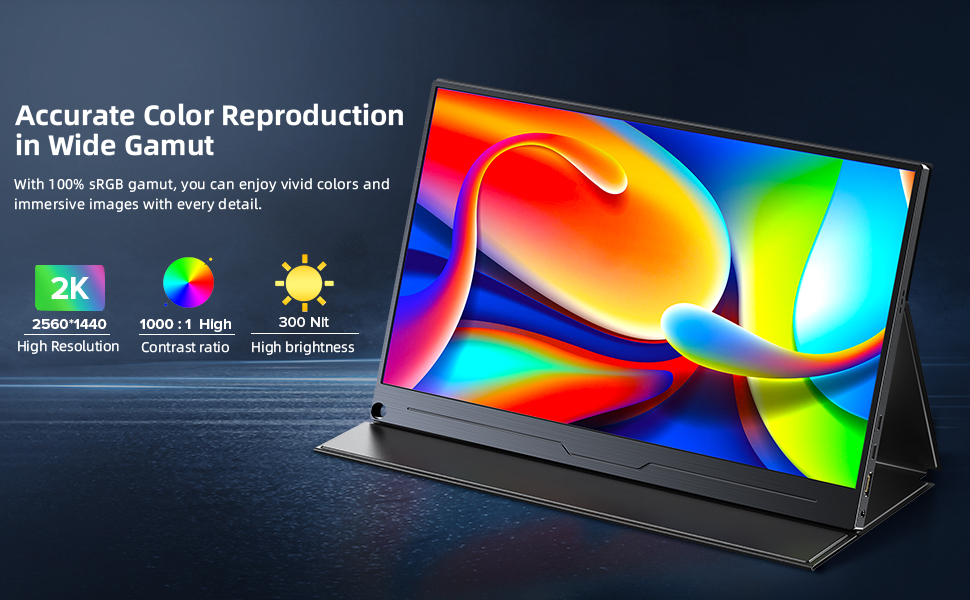 UPERFECT Portable Monitor 17 Zoll 2K Tragbarer Display Mobiler