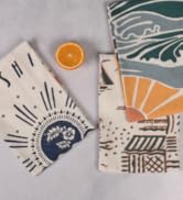 Folkulture Dish Towels for Drying Dishes or Boho Kitchen Towels with Hanging Loop, Modern Decorat...