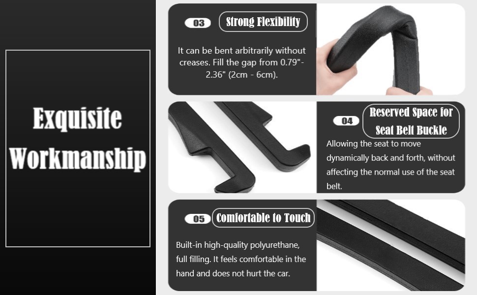 Car Seat Gap Filler 2 Pack, Universal Organizer for Car SUV Truck to Fill The Space