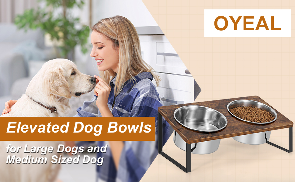 Elevated Dog Bowls, Raised Dog Bowl Stand Feeder for Large Medium Small