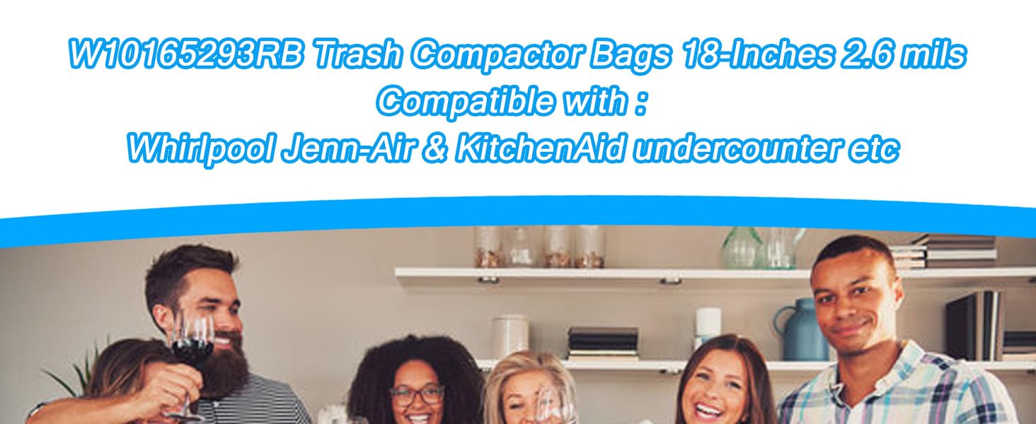 W10165293RB Trash Compactor Bags 18Inches,for Whirlpool