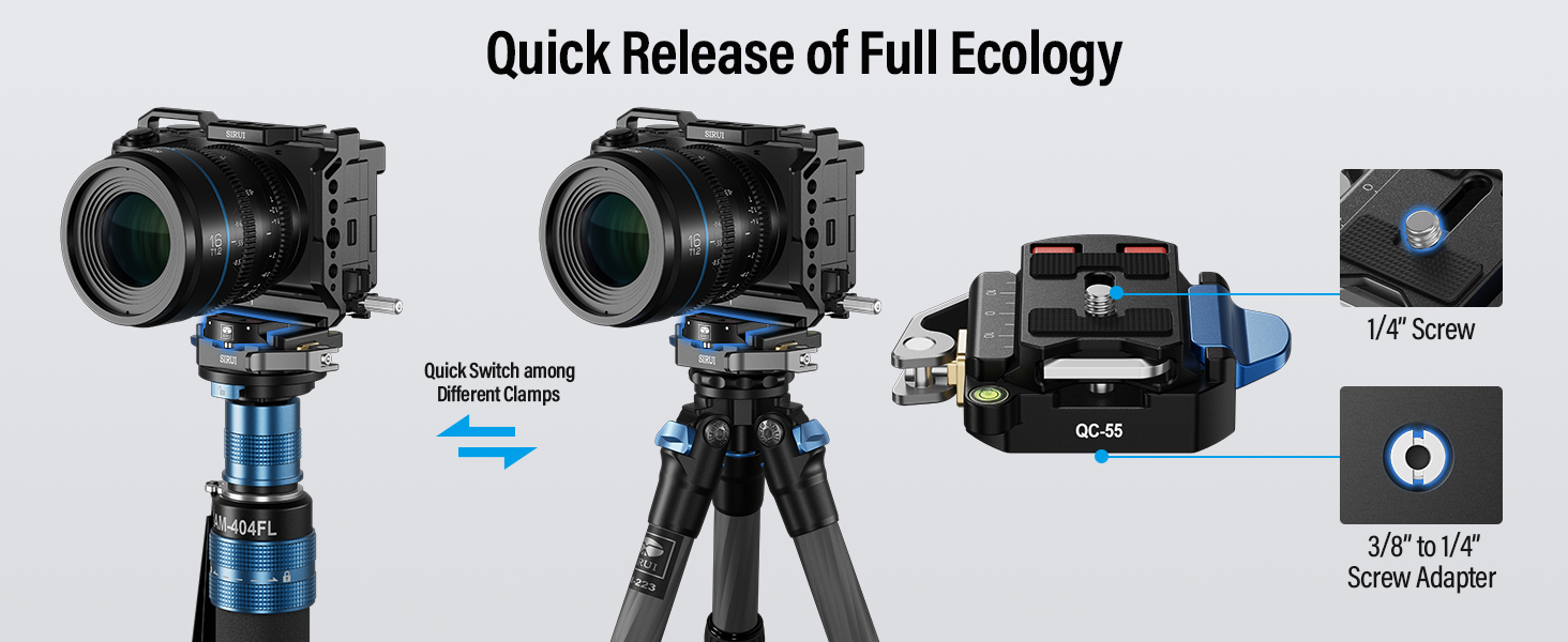 Kamerahalterungssystem mit Schnellverschlussmechanismus mit mehreren Positionen und Winkeln für die Stativbefestigung
