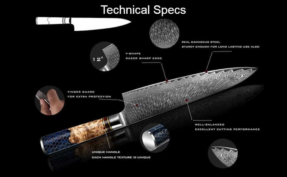 Amazon.com: Seido Knives Hanikamu VG10 Damascus Chef Knife Set