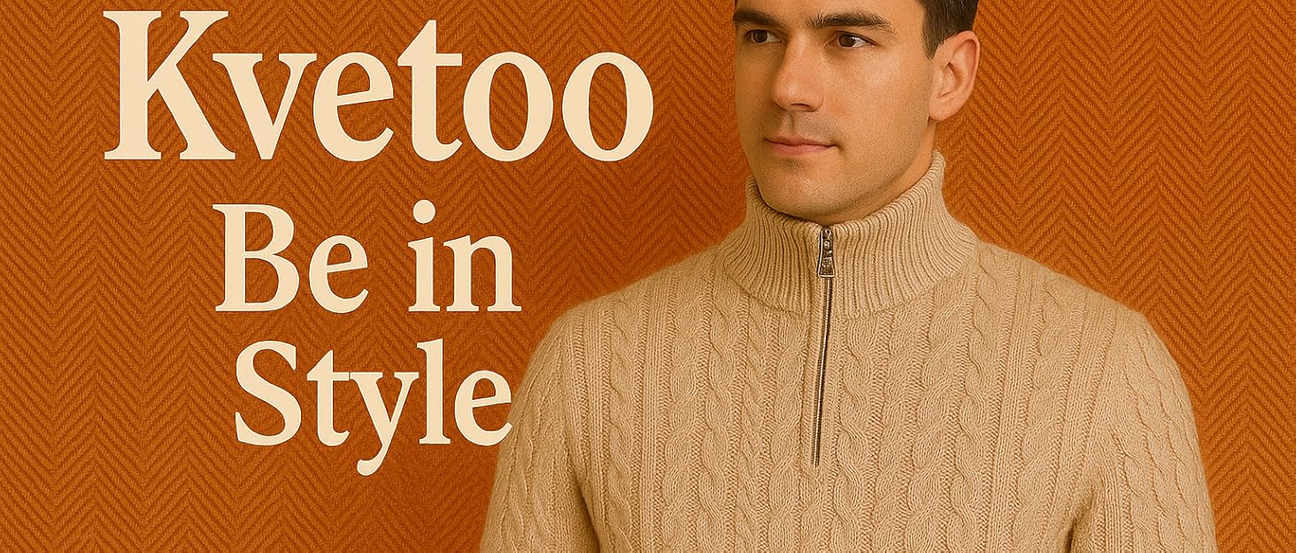 Kvetoo Men Cable Knit Sweater