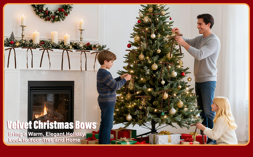 brown bows Christmas tree ornaments