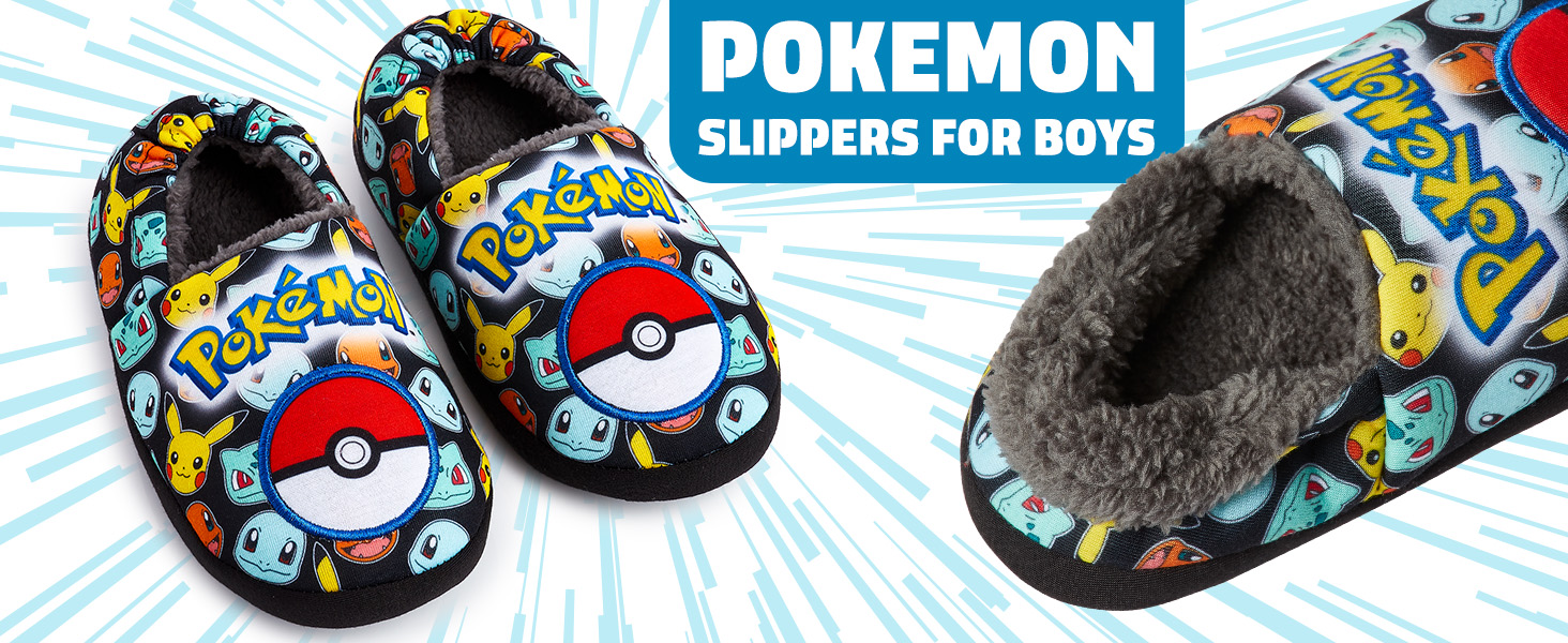 Pokemon Boys Slippers Boot Slippers