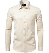 ONKEEP Mens Dress Shirts Stretch Long Sleeve Solid Button Down Shirts Casual Business Regular Fit...