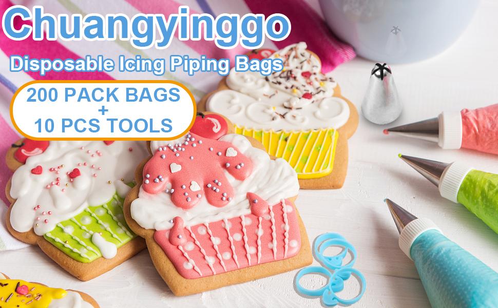 210Pcs Sugar Cookie Decorating Tool Kit, 200 Pcs Tipless