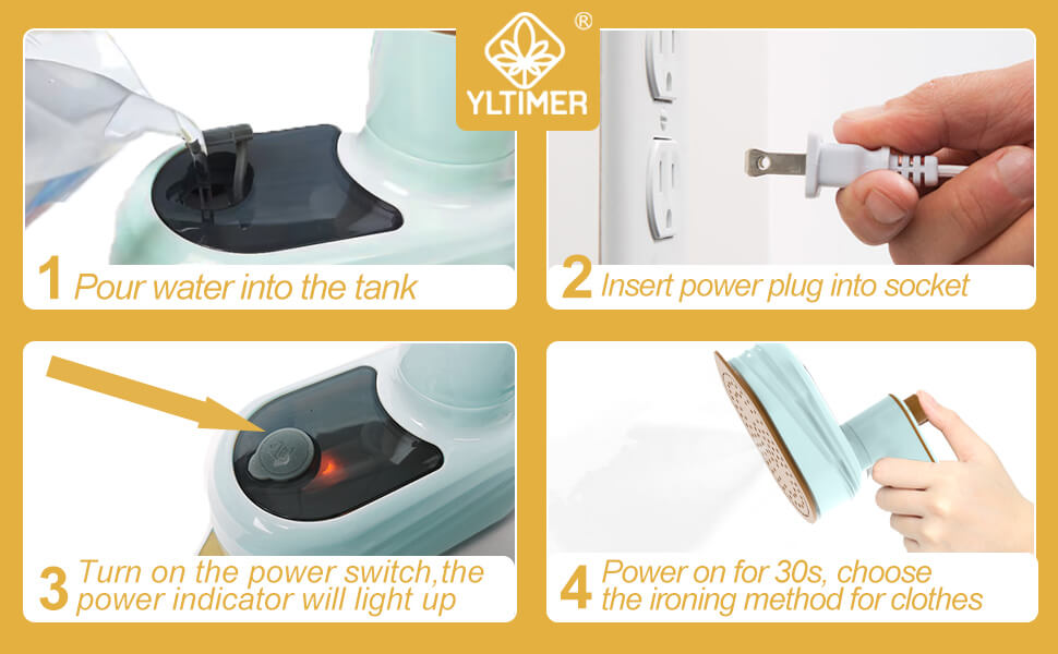 Portable Mini Steamer for Clothes Travel Size, 2-in-1 Brynnl Handheld Small Steam Iron