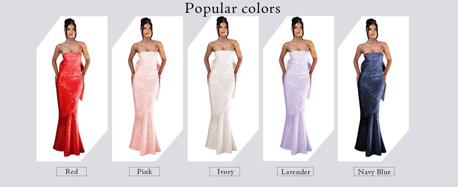 Satin Embroidery Prom Dresses 2024 Long Strapless Jacquard
