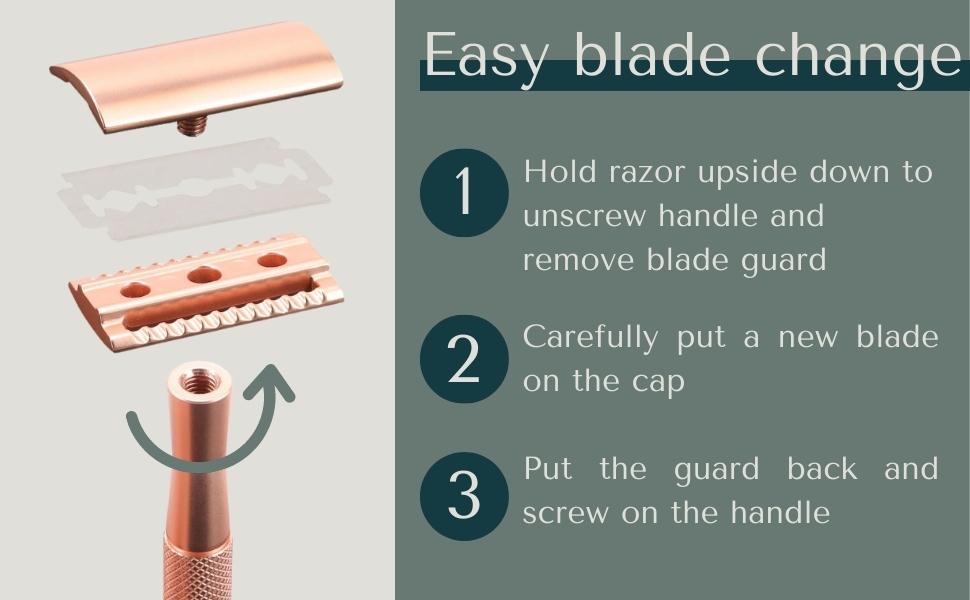 Womens safety razor blade change instructions