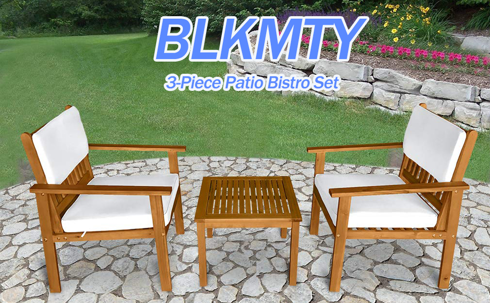 BLKMTY Patio Bistro Set 3Piece Outdoor Patio Furniture
