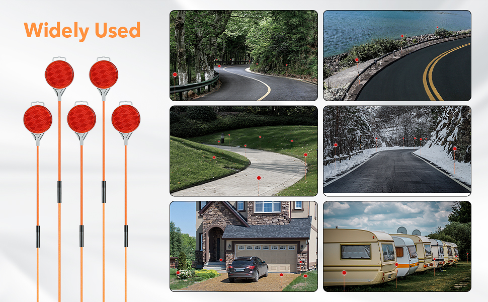 PEBBTON Driveway Markers, Reflective Markers for Snow Plowing