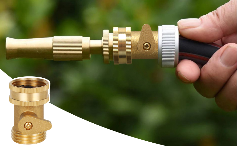 2PCS Brass Garden Hose Shut Off Valve, 3/4 Heavy Duty Brass