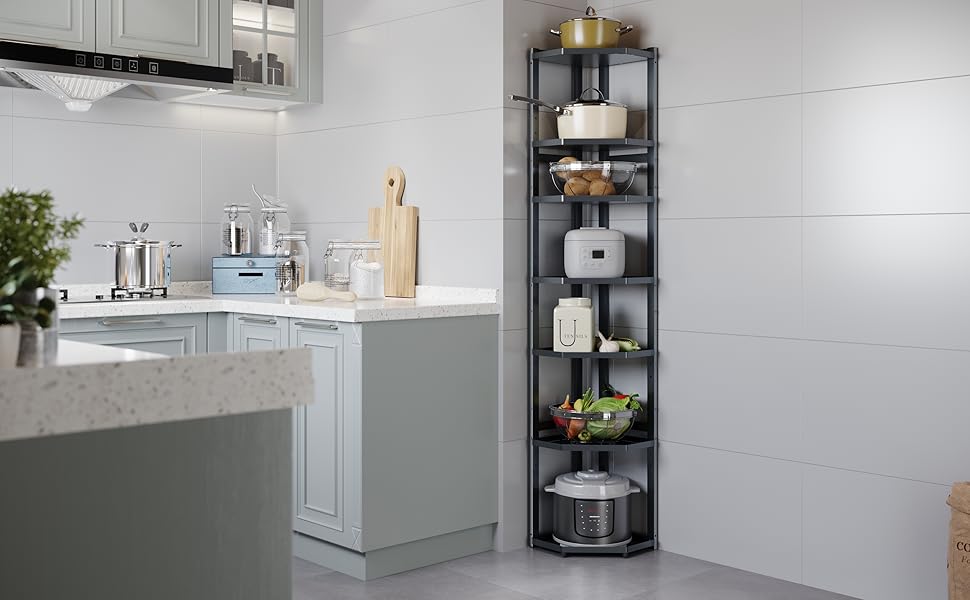 Auroglint Pan Organizer Rack for kitchen, Adjustable Pan