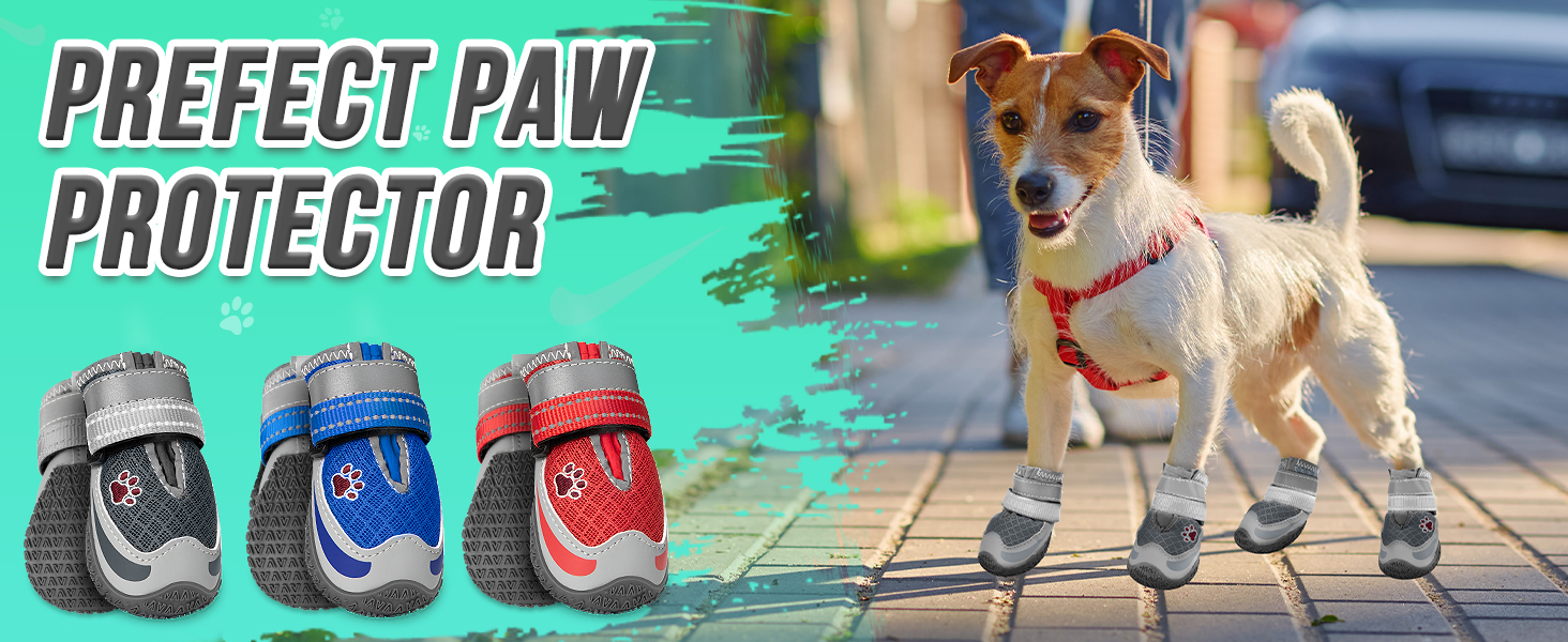 Eyein Dog Shoes for Injured Paws, Adjustable Breathable Dog Boots Paw Protector for Walking Hardwood Floor Outdoor, Anti-Slip Rubber Puppy Booties for Large Medium Small Breeds 10 dog shoes