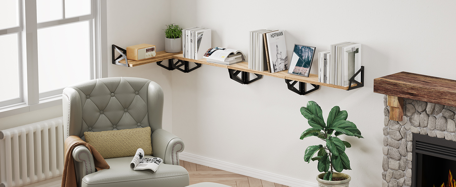 Amada Floating Shelves Set of 4, Wall Bookshelf for Living