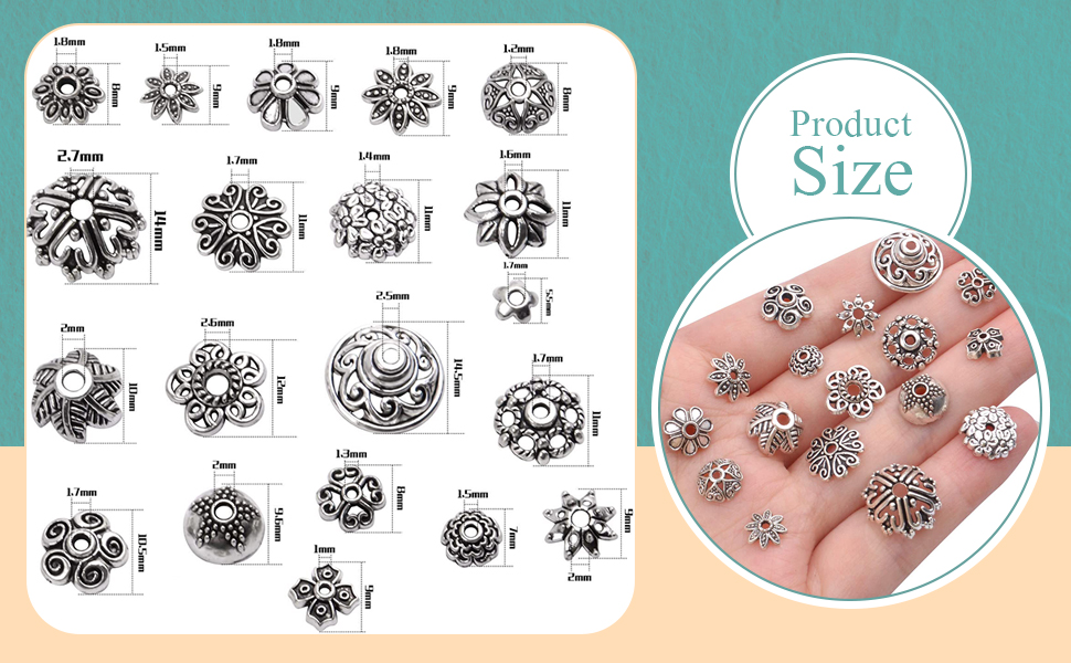 flower bead caps