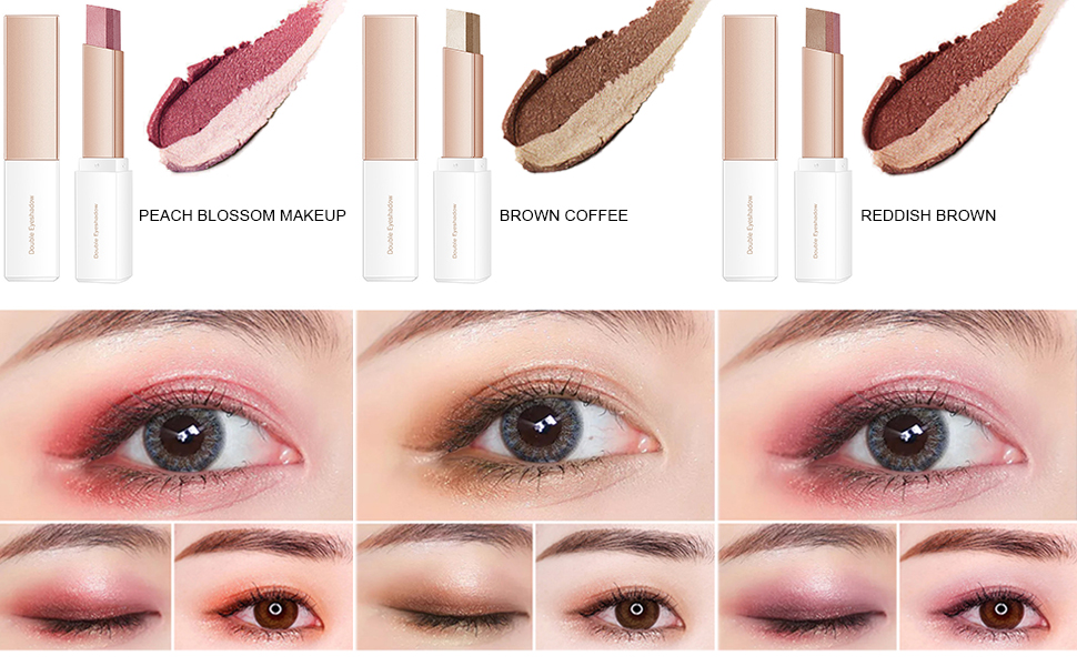 6 Colors Gradient Eyeshadow Stick Set Shimmer Double Colour Eye Shadow Makeup Pen Rotation Eyeshadow