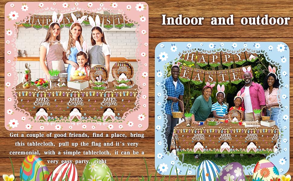 142PCS Easter Tableware Set, Happy Easter Decoration Plates