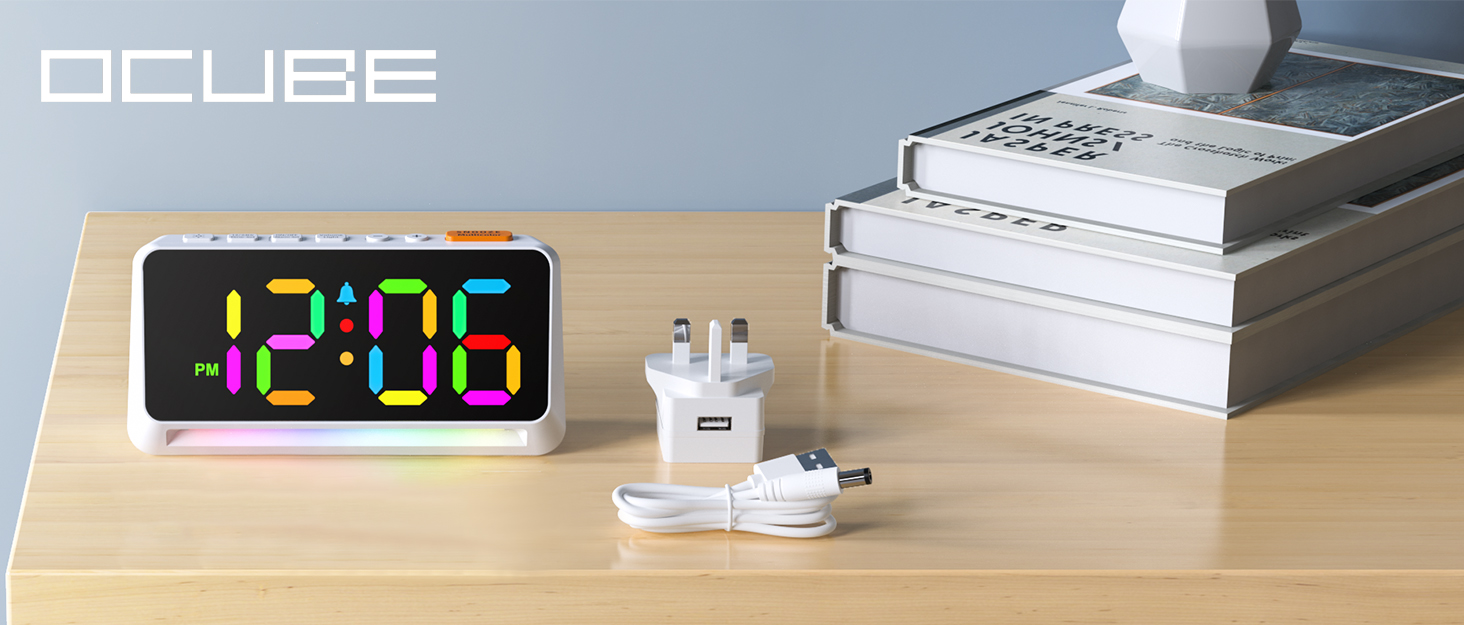OCUBE Alarm Clocks for Heavy Sleepers,Loud Alarm Clock with Night Light
