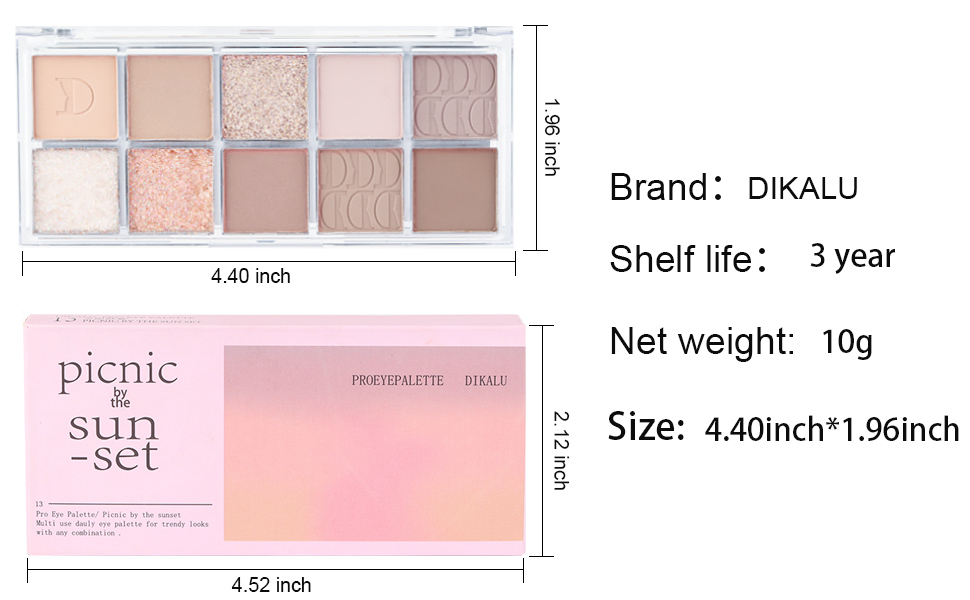 10Colors Rose Gold Brown Colorful Eyeshadow Makeup Palette