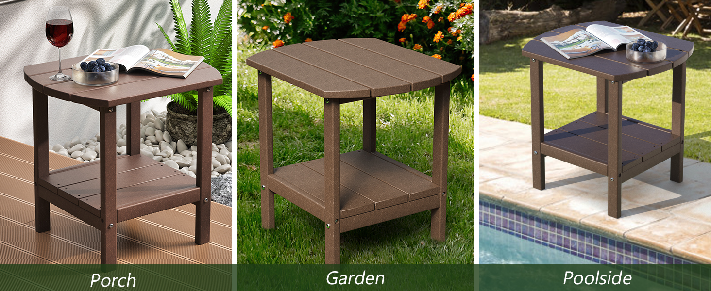 TORVA Patio Adirondack Side Table, Outdoor End Tables All