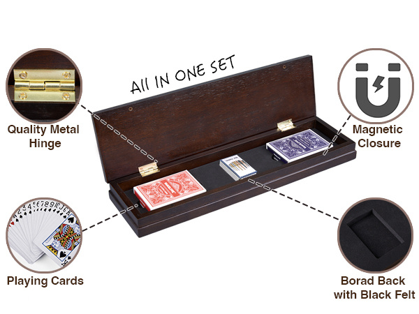 Wooden 3-track cribbage board game