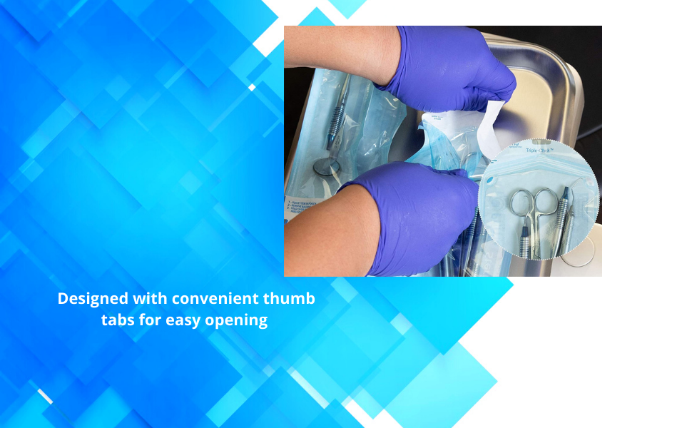 BRITEDENT Self Sealing Sterilization Pouches 3.5”in x 10