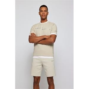 Amazon | [BOSS] [ボス] ストレッチコットン ロゴプリント Tシャツ