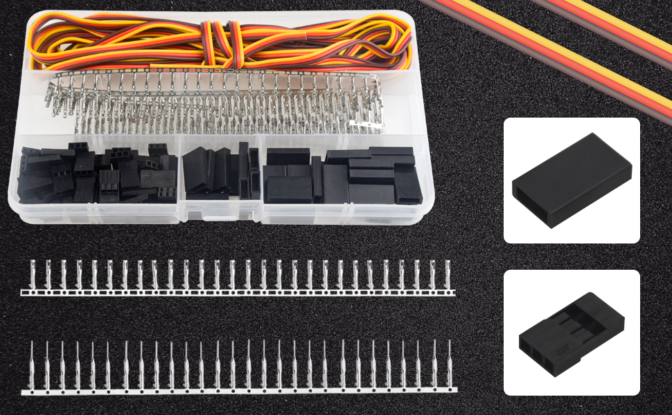 WMYCONGCONG 30 Kits Servo Plug Male Female Connector Crimp Pin Cable