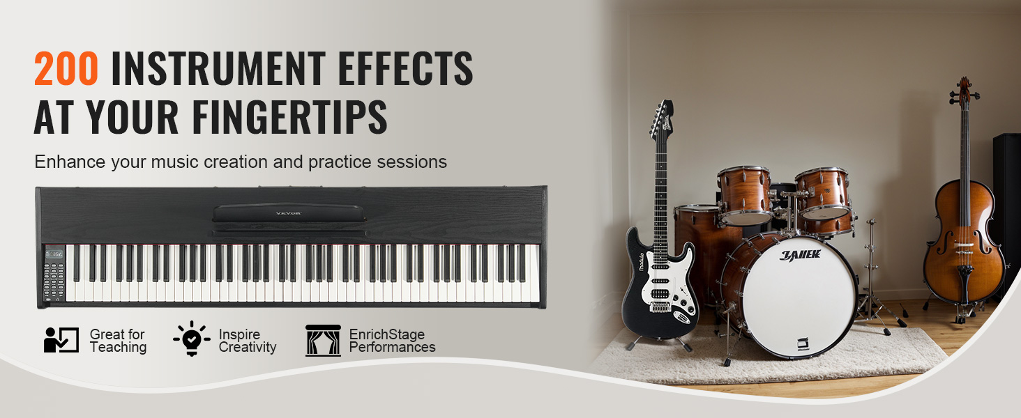 VEVOR Weighted Digital Piano, 88 Key Fully Weighted Keys