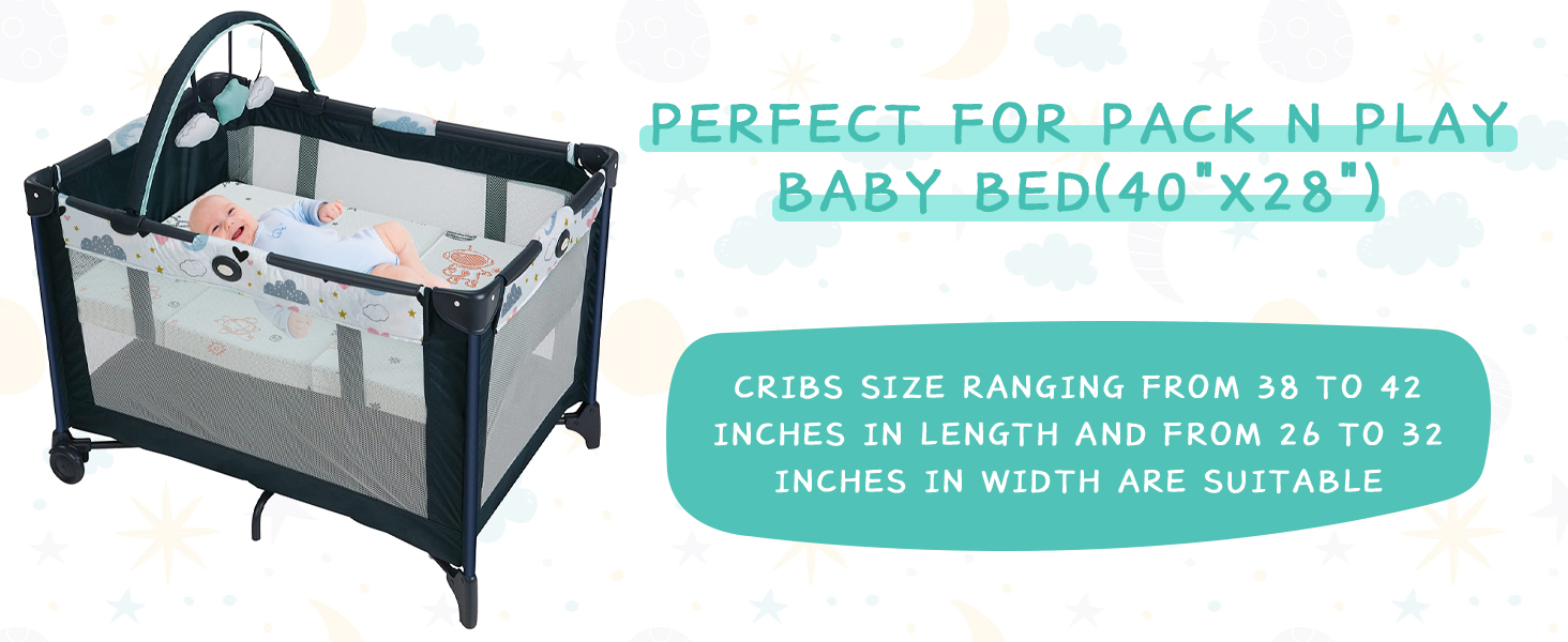 Hygge Hush Pack and Play Mattress, Foldable Pack n Play