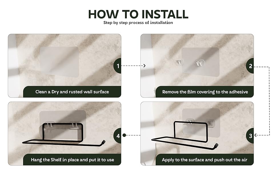 self adhesive towel holder in bathroom