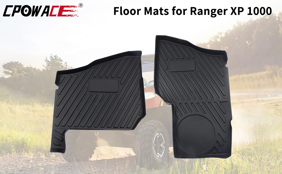2PCS Floor Mats Compatible with Ranger XP 1000,CPOWACE