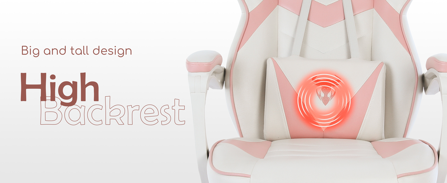 Zeanus Gaming Chair Pink Game Chair for Girls High Back