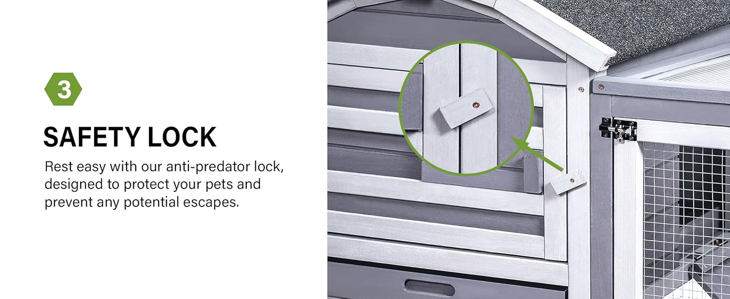 Rabbit Hutch with Trays Outdoor Weatherproof